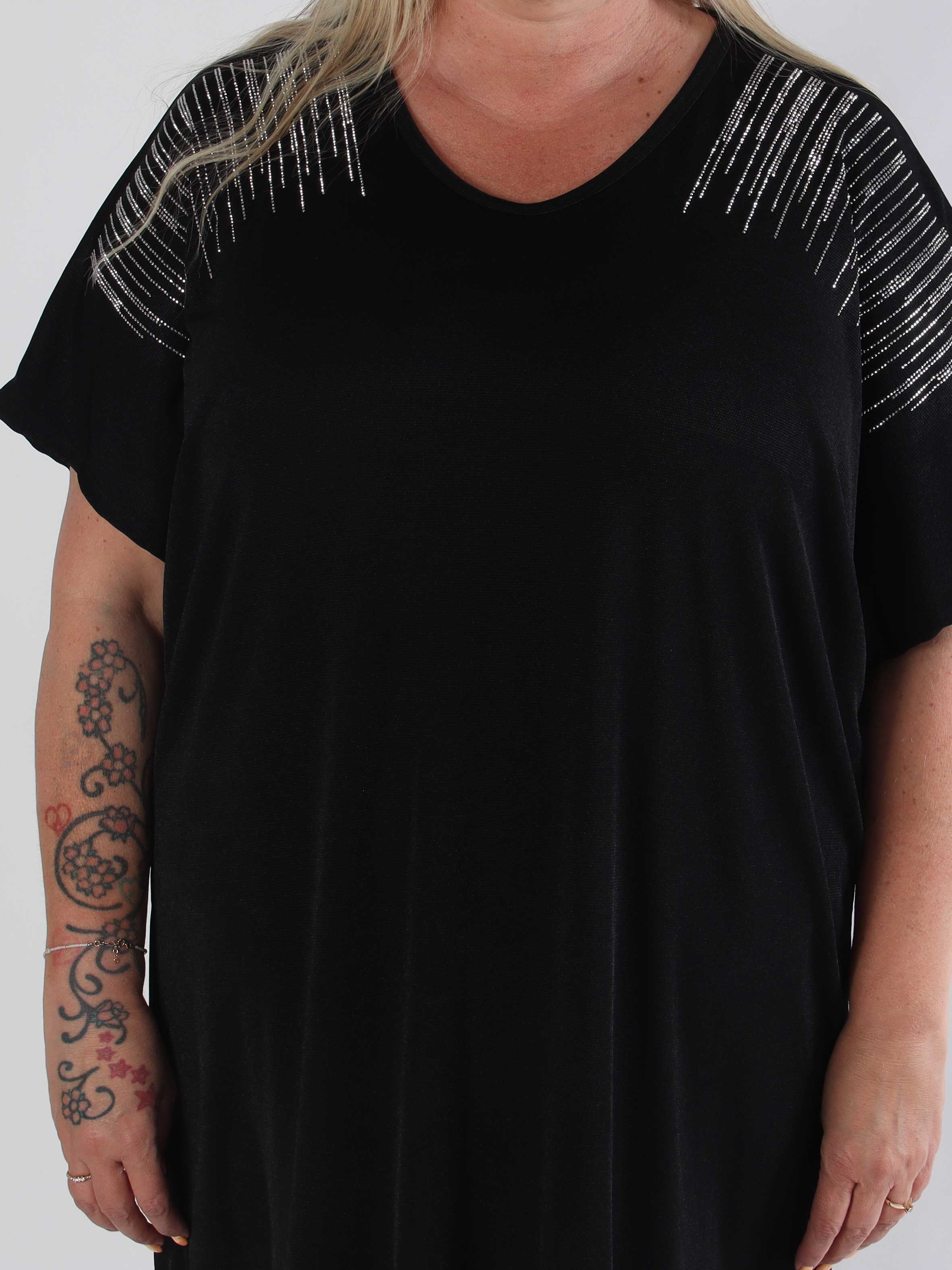 Phoebe - Viskos plus size tunikaklänning strass